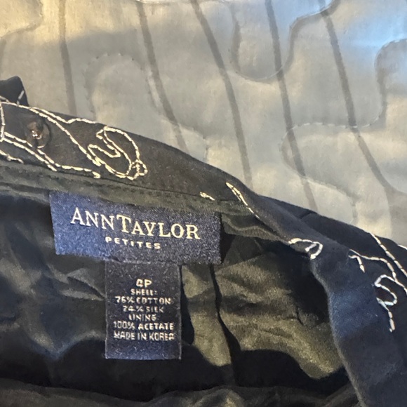 Ann Taylor Navy Dress with White Floral Design - Picture 5 of 5